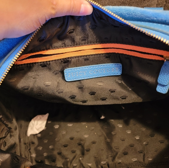 Juicy Couture Velour Sequin Steffy Mini Duffle Bag in Blue and Silver - Picture 11 of 12